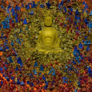 Buddha Eternity - Artistinct - This is Art "Buddha eternity" Buddha che medita su se stesso in un mantra melodico e visivo che evoca la vita e la morte nel continuo divenire