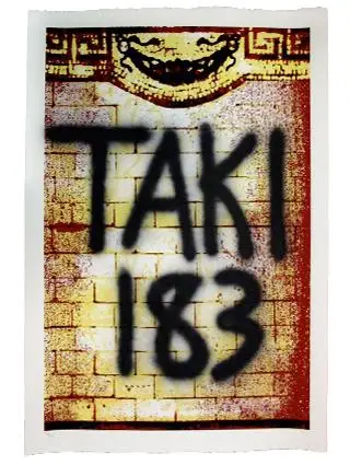 TAKI 183 original print limited edition 32/50 with spry tag https://www.taki183.net/ TAKI was the first New Yorker to become famous for his graffiti.