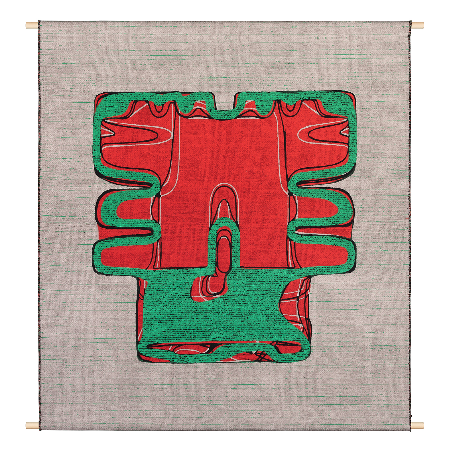 Rosso Verde - Fondo Grigio Panna Web - Artistinct - This is Art